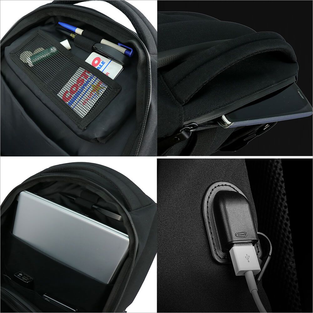 15.6-inch laptop backpack with waterproof zippers