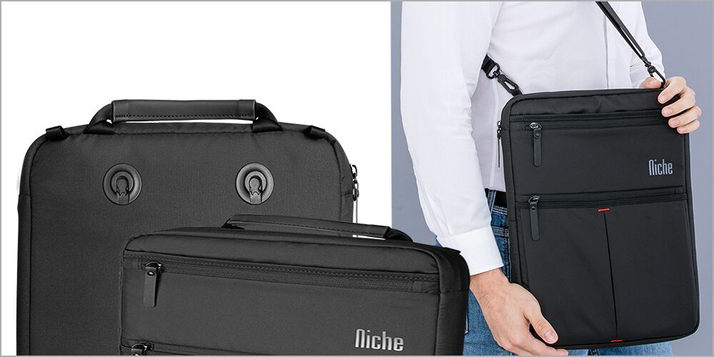 Carry laptop sleeve by hand or shoulder