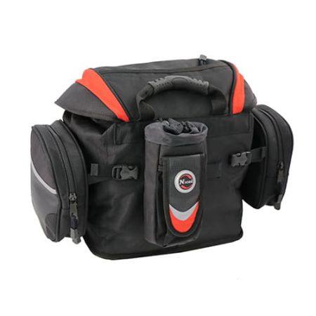 Two Detachable Side pockets for keeping small items easy to access, and one Detachable Water Bottle Holder on back.