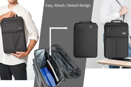 Backpack with interior built with magnetic buckle