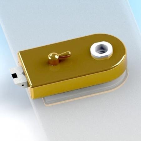 Glass Patch Lock com interruptor de alavanca - Fechadura de porta de vidro com trinco mecânico e interruptor de alavanca, tipo raio