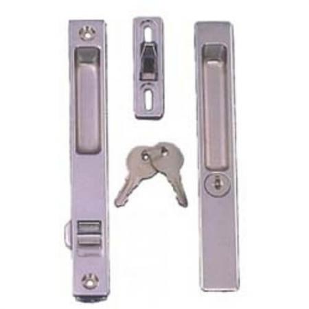 Maçaneta da porta deslizante nivelada - Conjunto de maçanetas para portas deslizantes embutidas, com fechadura com chave.
