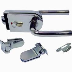 Glass Patch Lock set with mechanical latch for interior door