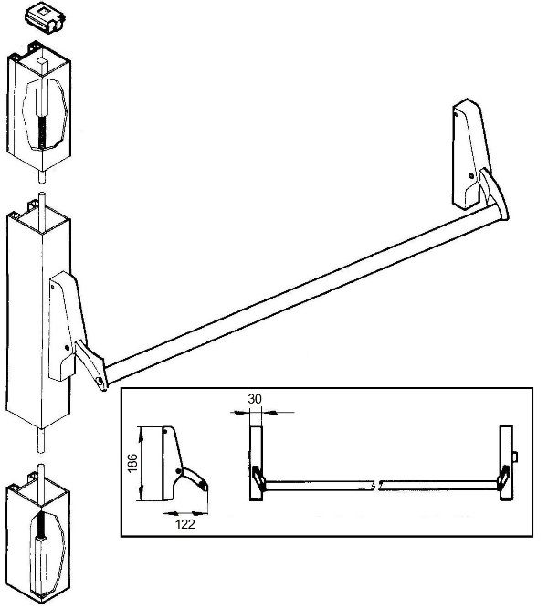 Crossbar Exit Devices for narrow stile (ED910 series) Taiwan