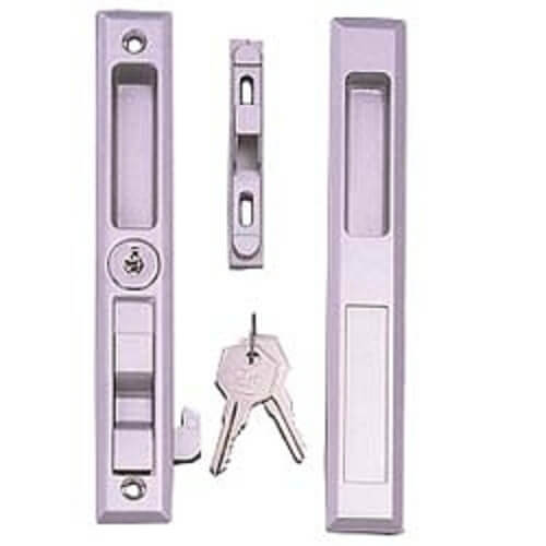 Flush sliding door handle Flush sliding patio door handle set, with