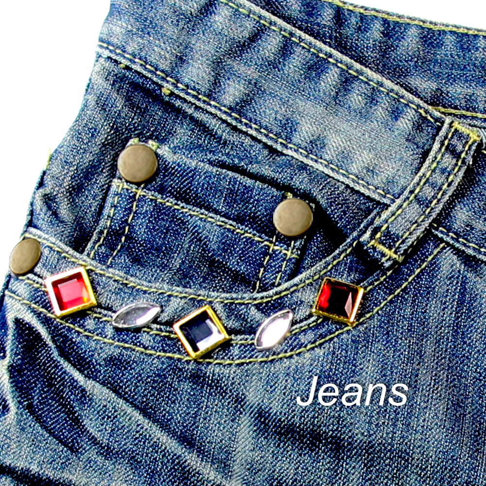 metal rivets on jeans