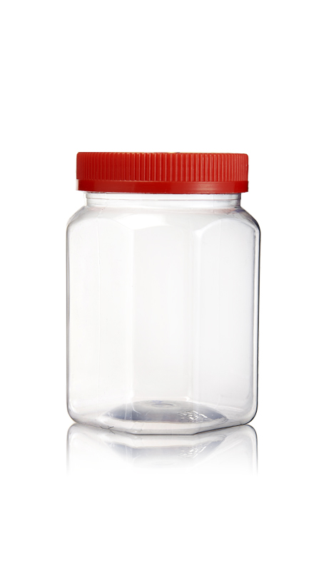 PET 70mm Series Wide Mouth Jar (PET120) - 500 ml PET Octagonal Jar with Certification FSSC, HACCP, ISO22000, IMS, BV