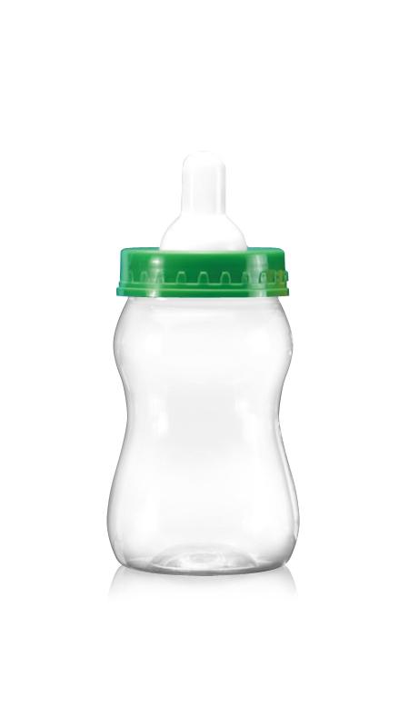 Tarro de boca ancha PET serie 63 mm (B358) - Tarro PET 400 ml Leche en forma de botella con Certificación FSSC, HACCP, ISO22000, IMS, BV