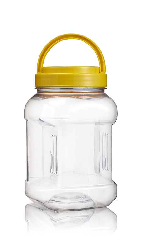 PET 89mm Series Wide Mouth Jar (D1104) - 1100 ml PET Square Grip Jar with Certification FSSC, HACCP, ISO22000, IMS, BV