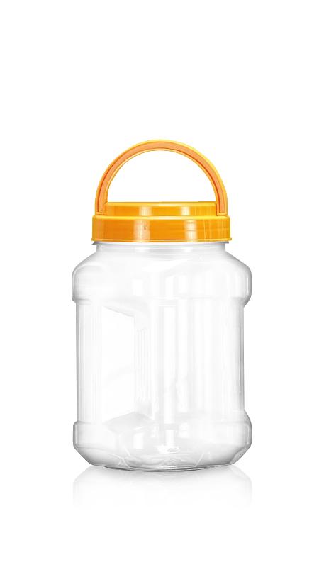 PET 89mm Series Wide Mouth Jar (D1204) - 1250 ml PET Square Grip Jar with Certification FSSC, HACCP, ISO22000, IMS, BV
