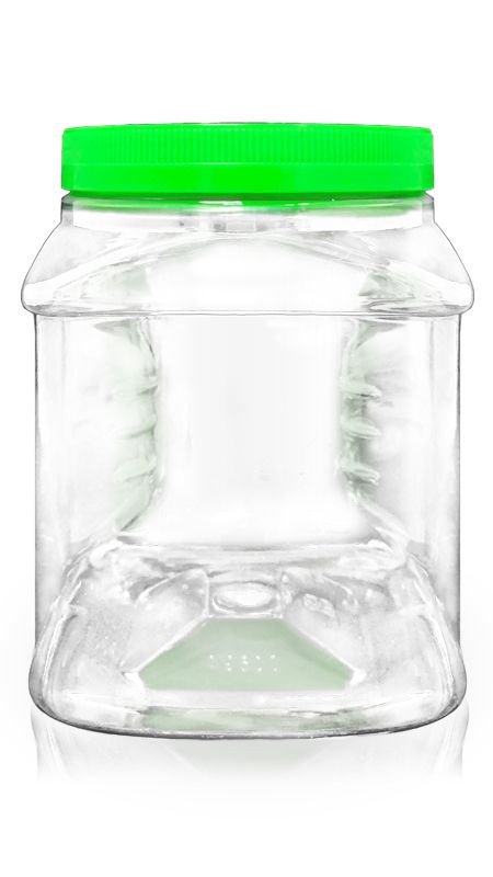 PET 120mm Series Wide Mouth Jar (J1694) - 1850 ml PET Square Grip Jar with Certification FSSC, HACCP, ISO22000, IMS, BV