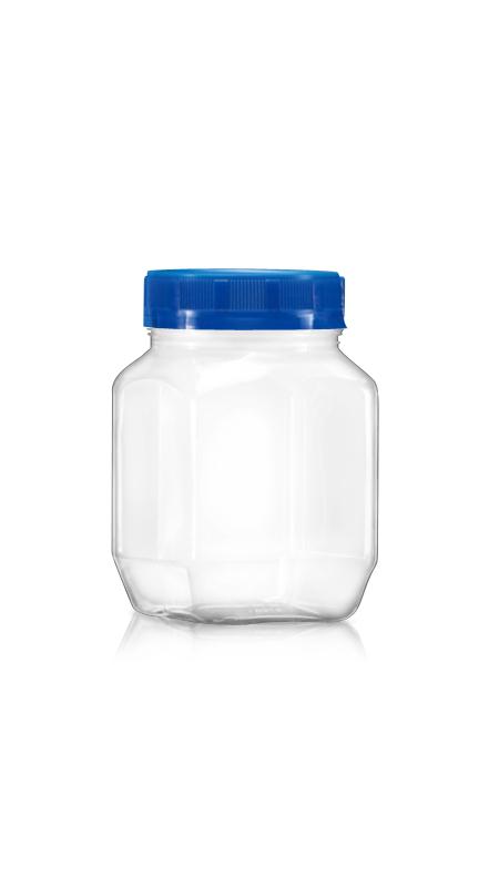 PET 63mm Series Wide Mouth Jar (B357) - 350 ml PET Rectangle Taper Jar with Certification FSSC, HACCP, ISO22000, IMS, BV