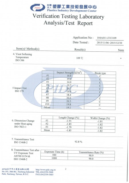 ISO Test Report (No. 104A011-J313109) Page 3