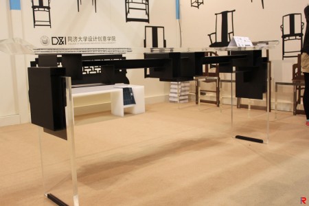 Chinese style acrylic desk designed by Tonji University, China, displayed at "Salone Internazionale del Mobile 2011 Exhibition" in Italy.