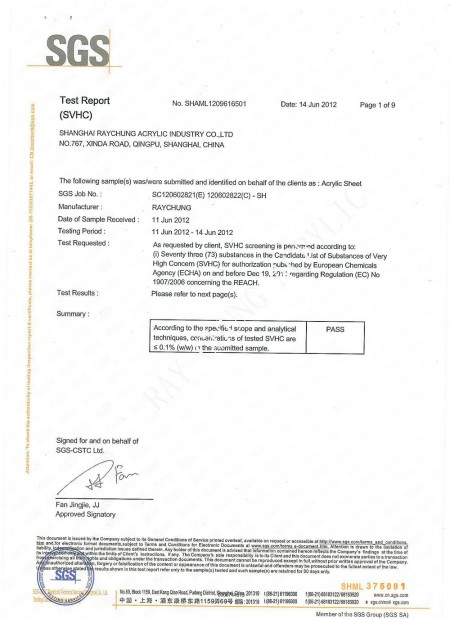 REACH TEST REPORT Page 1