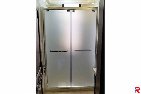 Double satin clear acrylic shower partition