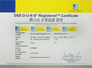 Зарегистрированный сертификат D&B DUNS