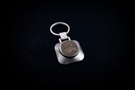 Square Shape Coin Keychain with Opener