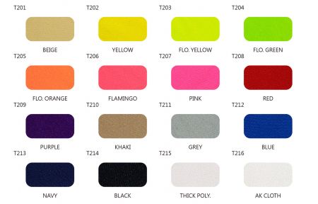 Catálogo de Neoprene - Muitas opções de têxteis e cores para laminação de neoprene.