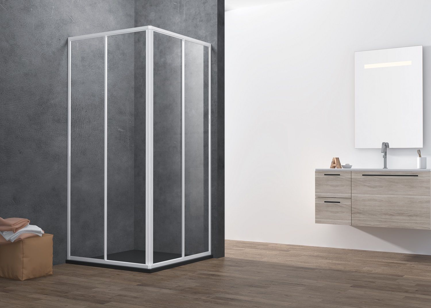 ATMAN promotional corner shower enclosures with 4mm two sliding glass