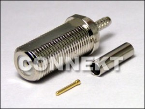 F Jack Bulkhead Crimp Type For RG179 Cable