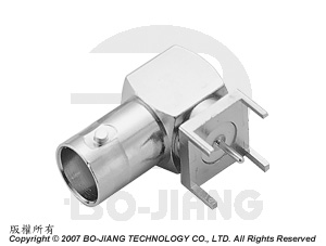 Conector coaxial RF fêmea BNC, formato de ângulo reto para fonte do tipo PCB | 26 anos de fornecedor de conectores coaxiais | Bo-Jiang