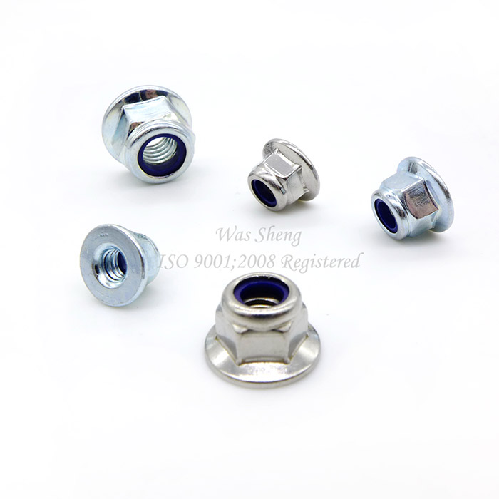 FLANGE NUTS A4 STAINLESS STEEL FLANGED & SERRATED NYLON INSERT NYLOC NUT 