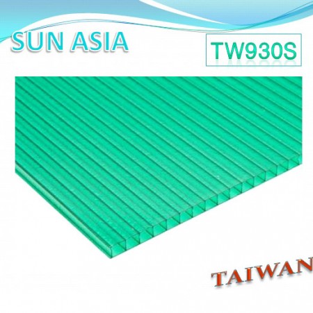 UV400 PC珍珠中空板 (綠色) - UV400 PC珍珠中空板 (綠色)