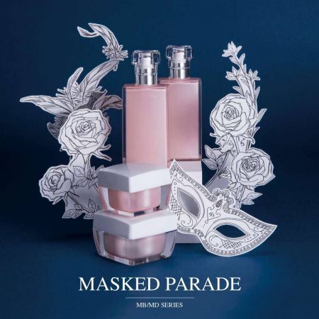 Masked Parade (quadratische Kosmetik- und Hautpflegeverpackungen aus Acryl)