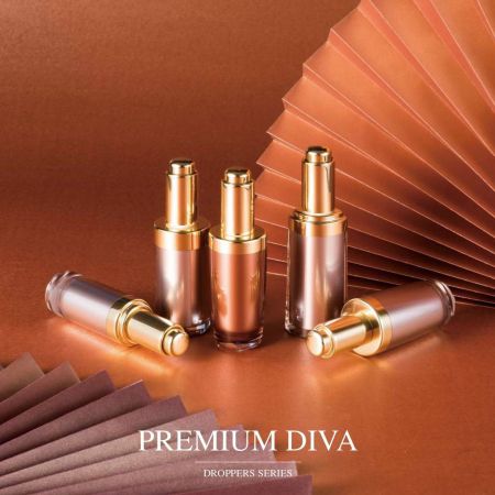 Premium Diva (embalagem conta-gotas de acrílico de luxo para cosméticos e cuidados com a pele)