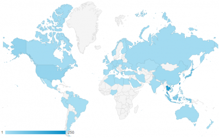 近三個月共有 59 個國家訪客