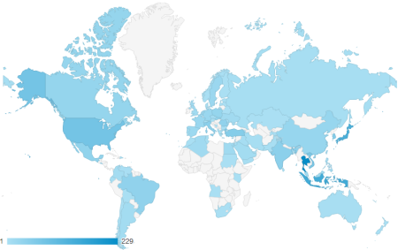 近三個月共有 86 個國家訪客