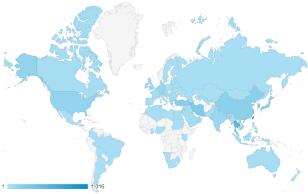 近三個月共有 97 個國家訪客