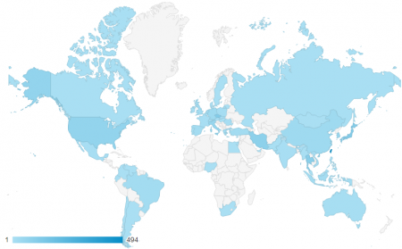 近三個月共有 56 個國家訪客