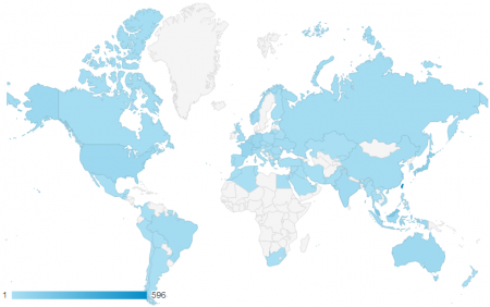 近三個月共有 80 個國家訪客