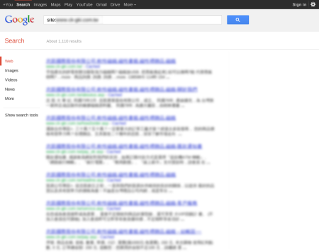 改版前 Google 只有收錄 1,110 筆資料 (只有中文資料)