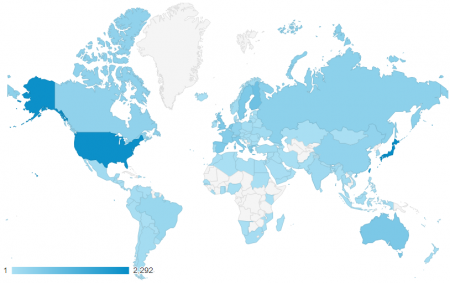 近三個月共有 136 個國家訪客