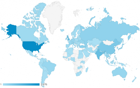 近三個月共有 125 個國家訪客