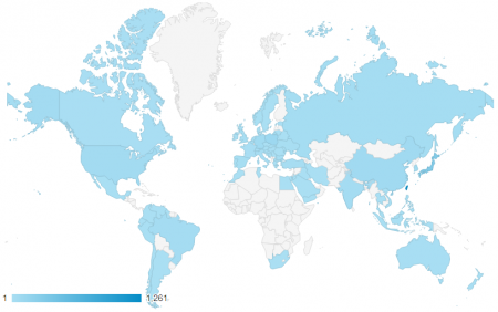 近三個月共有 71 個國家訪客