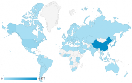 近三個月共有 119 個國家訪客