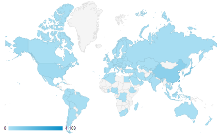 近三个月共有97 个国家访客