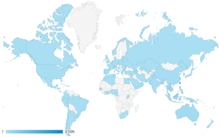 近三個月共有 95 個國家訪客