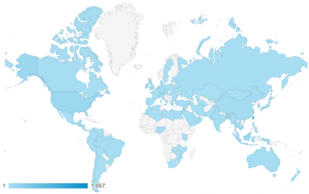 近三個月共有 131 個國家訪客