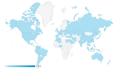 近三個月共有 65 個國家訪客