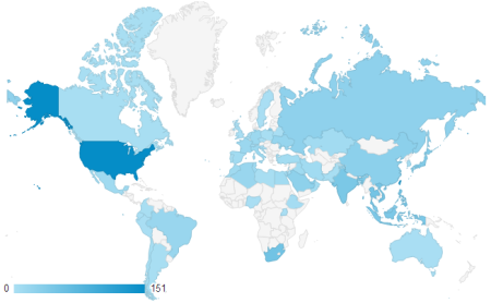 近三個月共有 68 個國家訪客