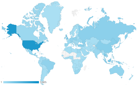 近三個月共有 199 個國家訪客