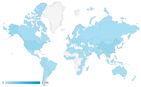 近三个月共有136 个国家访客