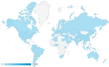 近三个月共有89 个国家访客