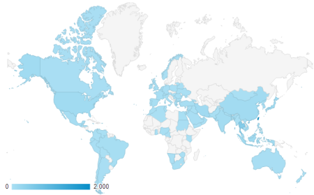 近三个月共有94 个国家访客