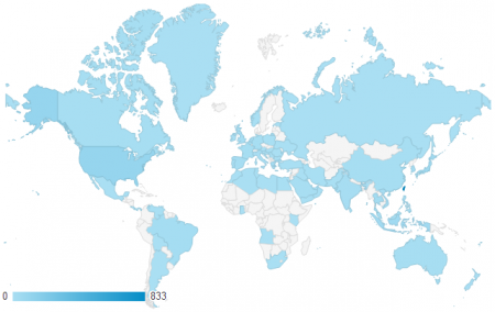 近三個月共有 82 個國家訪客
